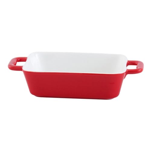 SOLUSTRE Backblech Keramik -essschale Backen Kochen Aluminium Nicht -stick Tablett Für Ofen Auflaufschale Mit Griffen Kasserolle Backform Rechteckiges Backgeschirr Keramikplatte Rot von SOLUSTRE