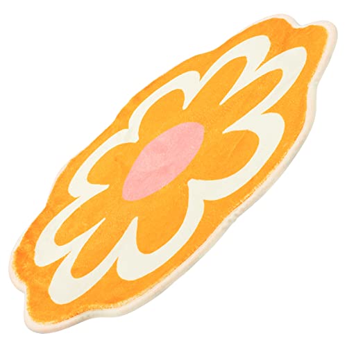SOLUSTRE Dekorative Bodenmatte Blumenform 60x60cm Polyester für Badezimmer Wohnzimmer Schlafzimmer rutschfest Waschbar von SOLUSTRE