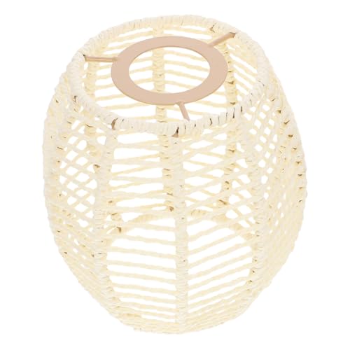 SOLUSTRE Boho Lampenschirm aus Papier und Metall Rustikaler Deckenleuchten Abdeckung Langlebiger Sicherer Pendelleuchten Schirm für Wohnzimmer Esszimmer und Bauernhaus Dekor von SOLUSTRE