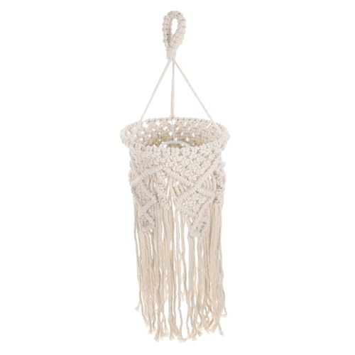 SOLUSTRE Boho Makramee Deckenlampenschirm aus Baumwollseil Handgewebt Leichter Lampenschirm für Zimmer Schlafzimmer Restaurant Dekorativer Lampenüberzug für Hängeleuchte SOLUSTRE Boho Makramee Deckenlampenschirm aus Baumwollseil Handgewebt Leichter Lampenschirm für Zimmer Schlafzimmer Restaurant Dekorativer Lampenüberzug für Hängeleuchte von SOLUSTRE