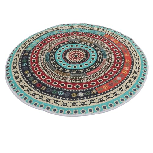 SOLUSTRE Boho Teppich Rund Ethno Muster Maschinenwaschbar Wohnzimmer Schlafzimmer Eingangsbereich Teppichmatte Dekorativ Langlebig SOLUSTRE Boho Teppich Rund Ethno Muster Maschinenwaschbar Wohnzimmer Schlafzimmer Eingangsbereich Teppichmatte Dekorativ Langlebig von SOLUSTRE