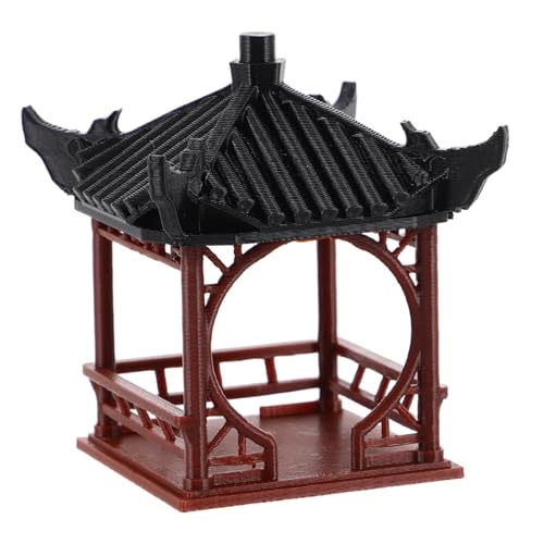 SOLUSTRE Miniatur Pavillon Dekoration Für Zen Garten Und Aquarium Antike Landschaftsornamente Für Terrarien Und Bonsai Natürliche von SOLUSTRE
