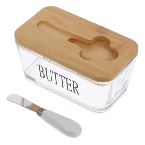 SOLUSTRE Butterdose mit Bambusdeckel und Messerhalter Rechteckiger Butterbehälter mit Luftdichtem Verschluss Vielseitig für Butter und Käse Küchen Frischhaltedose für Kühlschrankgebrauch SOLUSTRE Butterdose mit Bambusdeckel und Messerhalter Rechteckiger Butterbehälter mit Luftdichtem Verschluss Vielseitig für Butter und Käse Küchen Frischhaltedose für Kühlschrankgebrauch von SOLUSTRE