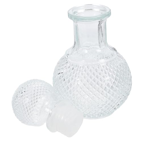 SOLUSTRE Dekanter Whiskeyflaschenspender 250 Ml Whiskyflasche Barflaschen Dekorative Schnapsflaschen 250 Ml Flaschenspender Leere Schnapsflaschen Whiskybehälter Transparentes Glas von SOLUSTRE