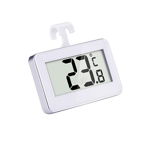 SOLUSTRE Digital Kühlschrank Thermometer Präzises Wasserdichtes Thermometer mit Großem Display für Kühlschrank und Gefrierschrank Einfacher Betrieb mit Magnetrückseite und von SOLUSTRE