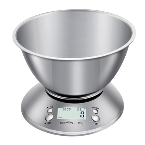 SOLUSTRE Digitale Haushalts küchenwaage Edelstahl mit Lcd display und Messschüssel Energieeffizient ohne Batterie Genau für Lebensmittel Backen und Kalorienmessung SOLUSTRE Digitale Haushalts küchenwaage Edelstahl mit Lcd display und Messschüssel Energieeffizient ohne Batterie Genau für Lebensmittel Backen und Kalorienmessung von SOLUSTRE