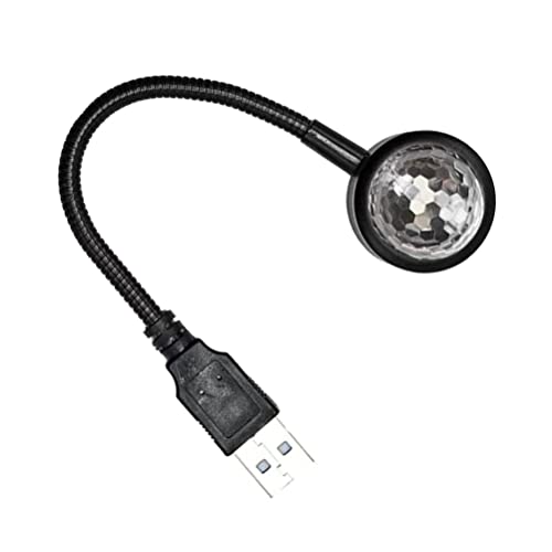 SOLUSTRE Disco- Kugellampe für Auto USB- Licht Sound Aktiviert Party- Beleuchten USB- Stecker Rotationsleuchten Mini- Disco- Ball für Heimraumtanzpartys Geburtstagsbar Karaoke von SOLUSTRE