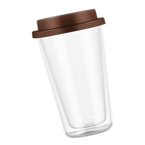 SOLUSTRE Doppelwandiger Glasbecher mit Silikonverschluss Hochborosilikat Kaffeebecher für Heiße und Kalte Getränke für Partys und Täglichen Gebrauch von SOLUSTRE