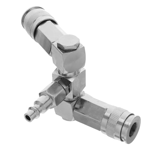 SOLUSTRE Drehbarer Luftschlauch-verbinder Verteiler Kompatibel mit Standard-pneumatiksystemen Präzise Abdichtend Robustes Luftkompressor-zubehör in Silber Einfache Montage von SOLUSTRE