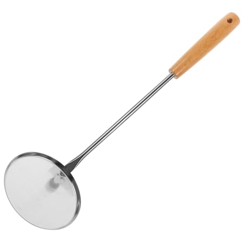 SOLUSTRE Edelstahl Brat Frittierlöffel mit Griff Langlebig Leicht Antihaftbeschichtet Hitzebeständig für Pfannen und Fritteusen Geeignet für Haushalt und Gastronomie von SOLUSTRE