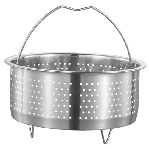 SOLUSTRE Edelstahl Dämpfeinsatz Steamer Basket Insert für Reis Gemüse Fleisch Dim Sum Meeresfrüchte Langlebig mit Gleichmäßigen Abflusslöchern für Reiskocher und Dampfgaren von SOLUSTRE