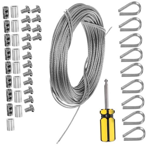 SOLUSTRE Edelstahl Drahtseil mit Thimbles und Spannschloss Rostfrei Verstellbar Langlebig für Garten Outdoor Fensterdekoration und Kabelbefestigung SOLUSTRE Edelstahl Drahtseil mit Thimbles und Spannschloss Rostfrei Verstellbar Langlebig für Garten Outdoor Fensterdekoration und Kabelbefestigung von SOLUSTRE