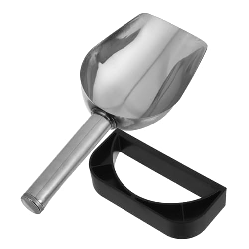 SOLUSTRE Edelstahl Eisschaufel Set mit Magnethalter Große Mehrzweckschaufel für Eis Süßigkeiten und Haustierfutter Modernes Design Hygienisch Praktisch für Küche und Buffet von SOLUSTRE