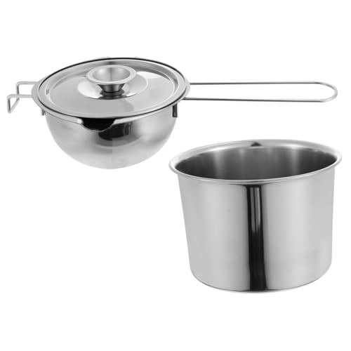 SOLUSTRE Edelstahl Schmelztopf mit Deckel Gleichmäßige Wärmeverteilung Butter und Käse Schmelzgefäß für DIY Schokolade Backen und Küche für Zuhause und Gastronomie von SOLUSTRE