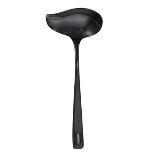SOLUSTRE Edelstahl Soßenlöffel mit Ausgießer Kleiner Gravy Ladle Spülmaschinengeeignet Polierte Oberfläche Rutschfester Griff Küchenhelfer für Restaurant und Haushalt von SOLUSTRE