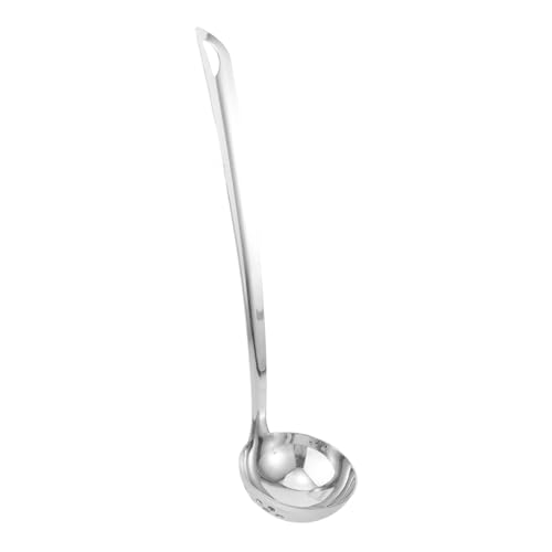 SOLUSTRE Edelstahl Suppenkelle mit Schlitz Multifunktionaler Schöpflöffel zum Sieben und Servieren Hitzebeständig Hängend für Fondue und Heißtopf Küchenutensil für Vielseitiges Kochen von SOLUSTRE