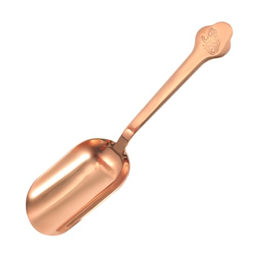 SOLUSTRE Edelstahl Teelöffel Rosegold Praktischer Tee Schaufel Löffel für Kung Fu Tee Zubehör Feine Verarbeitung Robuster Scoop mit Glatter Kante Komfortabler Griff von SOLUSTRE