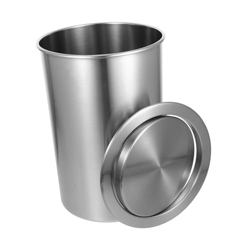 SOLUSTRE Eingelassener Abfalleimer mit Deckel aus Edelstahl Runder Müllbehälter für Arbeitsplatte Platzsparendes Küchenset Langlebiger Abfalleimer Einfach zu Bedienen Integrierter von SOLUSTRE