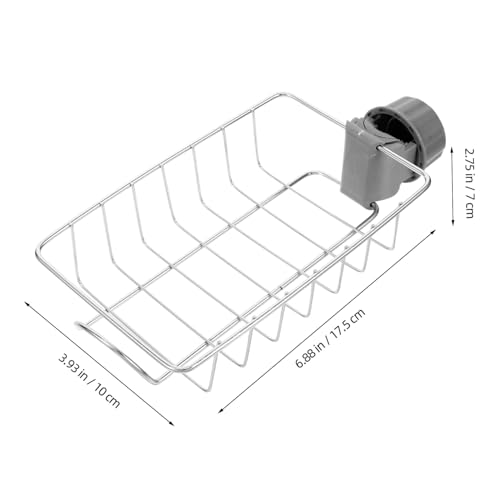 SOLUSTRE Einstellbarer Wasserhahn Schwammhalter aus Rostfreiem Abs und Metall Klammerbar Kratzfest und Rostfrei Praktischer Organizer für Küchenspüle Trockenhaltend Einfache Montage ohne von SOLUSTRE