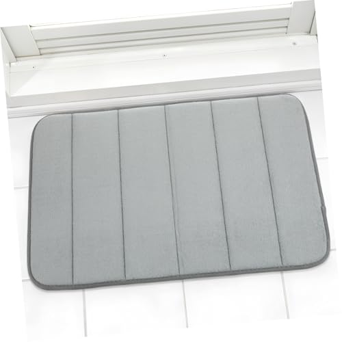 SOLUSTRE Einstiegsmatte Badematte Für Badezimmer Badteppich Badezimmermatten Rutschfester Badezimmerteppich Badvorleger Waschbar Kleiner Badezimmerteppich Badezimmerteppiche Grey Polyester von SOLUSTRE