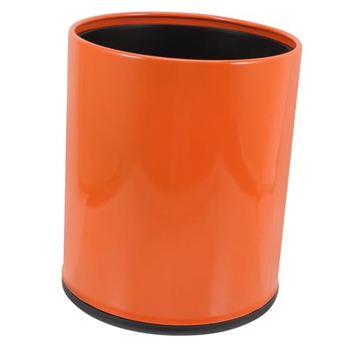 SOLUSTRE Eleganter Kunststoff Papierkorb Orangefarbener Multi Function Waste Basket für Büro Wohnzimmer Badezimmer Stilvoller Abfalleimer ohne Deckel Praktischer Müllbehälter für von SOLUSTRE