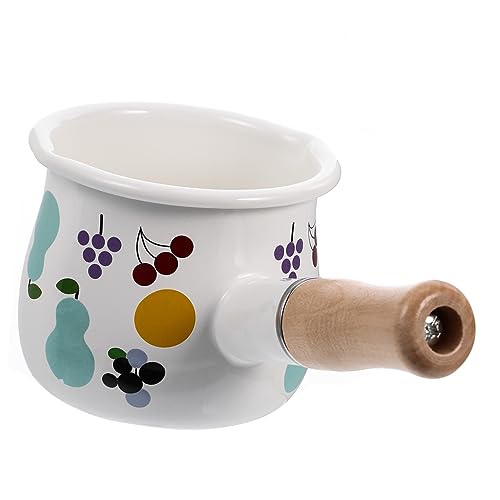SOLUSTRE Emaille Milchtopf Tragbarer Butterwärmer für Babynahrung Antihaft Design Langlebig und Praktisch für Tägliche Nutzung für Herd und Induktion von SOLUSTRE