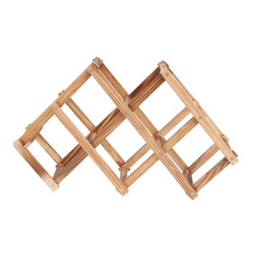 SOLUSTRE Faltbares Weinregal aus Massivem Holz Modernes Geometrisches Design Stabiles Flaschen Display für Küche Bar Wohnzimmer und Weinschrank Langlebig und Einfach zu Montieren von SOLUSTRE