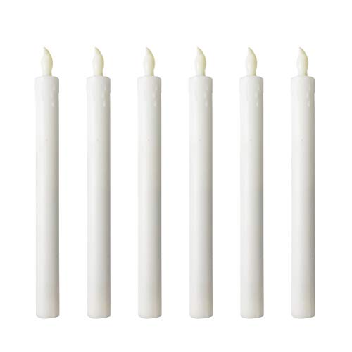 SOLUSTRE LED-Partylicht Flammenlose Kegel Kerzen Flackern Led Warme 3D Docht Licht Fenster Kerzen für Geburtstag Hause Hochzeit Decor (Warmweiß) von SOLUSTRE