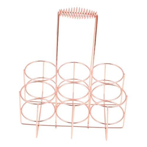 SOLUSTRE Flaschenhalter mit Griff Tragbares Bier und Weinflaschenlagerregal Flaschen Handkorb in Roségold Kompakter Flaschenaufbewahrungsständer für Bar und Zuhause SOLUSTRE Flaschenhalter mit Griff Tragbares Bier und Weinflaschenlagerregal Flaschen Handkorb in Roségold Kompakter Flaschenaufbewahrungsständer für Bar und Zuhause von SOLUSTRE