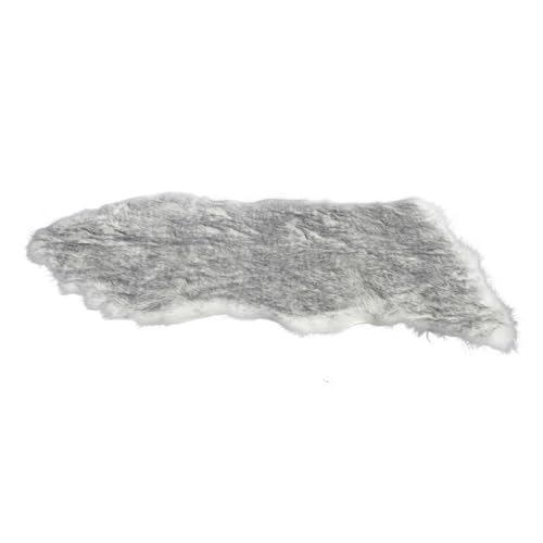 SOLUSTRE Flauschiger Fischförmiger Hochflor Teppich für Schlafzimmer und Wohnzimmer Weicher Kunstfell Bodenbelag Bereichsteppich für Fensterbrett und Bettseite rutschfest und Pflegeleicht von SOLUSTRE