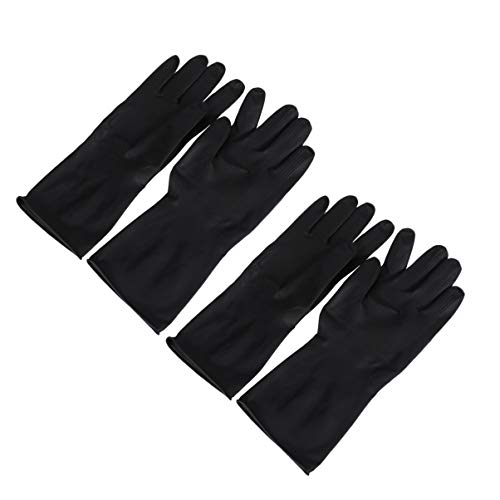 SOLUSTRE Friseurbedarf 2 Pairs Haar Farbstoff Handschuhe Schwarz Reusable Salon Haar F?rbung Latex Handschuhe Dicke Gummi Handschuhe für Reinigung Kochen Geschirr Handschützer von SOLUSTRE