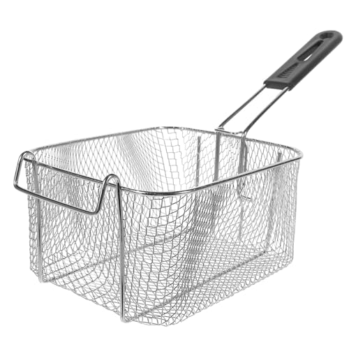 SOLUSTRE Frittierkorb mit Feinem Netz Multifunktionales Küchengerät für Pommes Hähnchen und für Fritteuse Platzsparend und Handschonend von SOLUSTRE