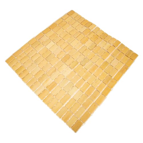 SOLUSTRE Fußmatte rutschfest Blockdesign Bad Teppich Bambusmatte für Badezimmer Wc Teppich Antirutschmatte Feuchtigkeitsresistent Fußpolster Bodenmatte Vielseitig Einsetzbar von SOLUSTRE
