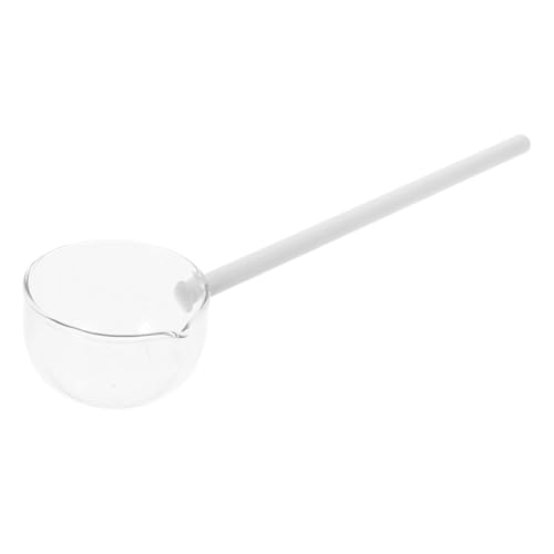 SOLUSTRE Glaslöffel mit Langem Griff Japanischer Stil Hitzebeständig Multifunktionaler Teelöffel zum Servieren von Öl Wasser Milch Rühren in Küche und Teezeremonie von SOLUSTRE