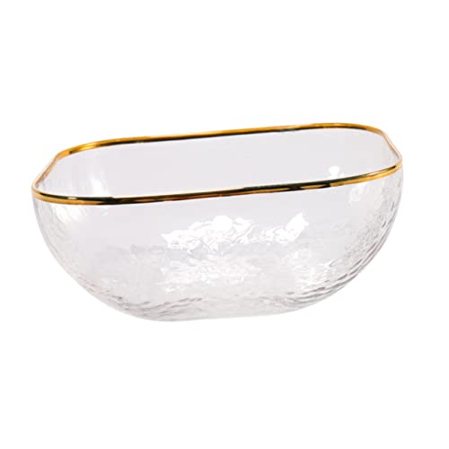 SOLUSTRE Glass Salatschüssel mit Goldenem Rand Große Quadratische Glasschale Servierschüssel für Salat Obst und Dessert Modernes Design für Küche und Dinner SOLUSTRE Glass Salatschüssel mit Goldenem Rand Große Quadratische Glasschale Servierschüssel für Salat Obst und Dessert Modernes Design für Küche und Dinner von SOLUSTRE