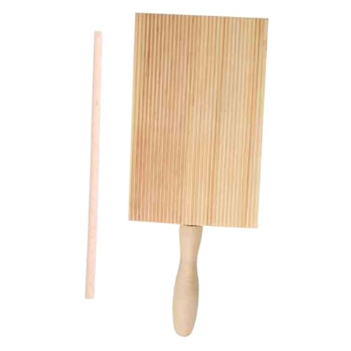 SOLUSTRE Gnocchi aus Robustem Buchenholz mit Ergonomischem Griff Verschleißfestes Pasta Board und Praktischer Stab für Hausgemachte Pasta Teig und Knödel Einfach zu Reinigen und Vielseitig von SOLUSTRE
