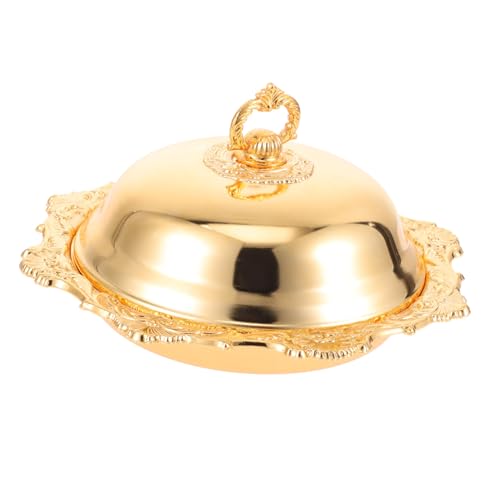 SOLUSTRE Goldfarbenes Dekoratives Buttertablett mit Deckel Rundes Multifunktionales Snack Candy serviertablett aus Robustem Metall für Desktop Dessert und Schmuckaufbewahrung SOLUSTRE Goldfarbenes Dekoratives Buttertablett mit Deckel Rundes Multifunktionales Snack Candy serviertablett aus Robustem Metall für Desktop Dessert und Schmuckaufbewahrung von SOLUSTRE
