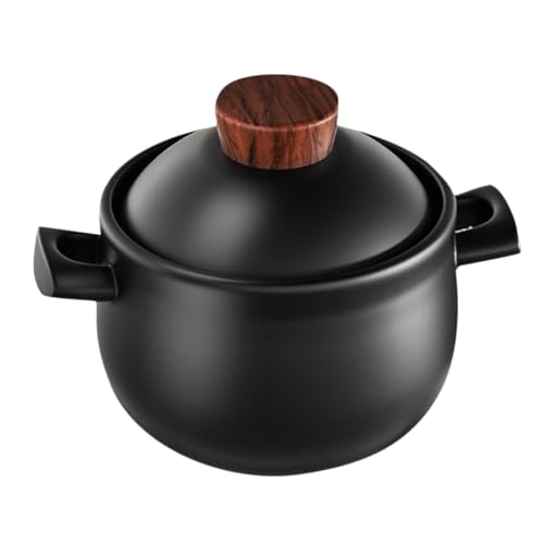 SOLUSTRE Großer Keramikauflauf Topf Hochtemperaturbeständiger Gasofen für Suppen und Eintöpfe für Familienfeiern und Tägliches Kochen von SOLUSTRE