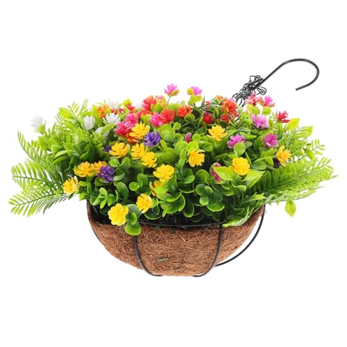 SOLUSTRE Hängender Blumentopf mit Korb Lebensechte Künstliche Blumen Wetterfester Balkon und Gartendekor Einfache Montage Dekorativer Pflanzkübel für Draußen und Innenbereich SOLUSTRE Hängender Blumentopf mit Korb Lebensechte Künstliche Blumen Wetterfester Balkon und Gartendekor Einfache Montage Dekorativer Pflanzkübel für Draußen und Innenbereich von SOLUSTRE