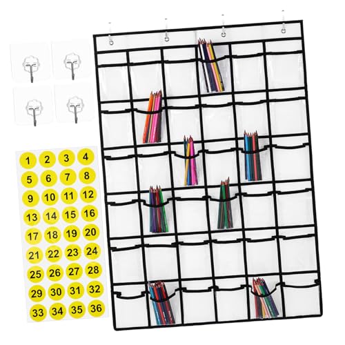 SOLUSTRE Hängender Organizer mit Taschen Transparente PVC Tasche für Tür mit Etiketten Vielseitig Einsetzbar für Handys Kosmetik und für Klassenzimmer und Zuhause von SOLUSTRE