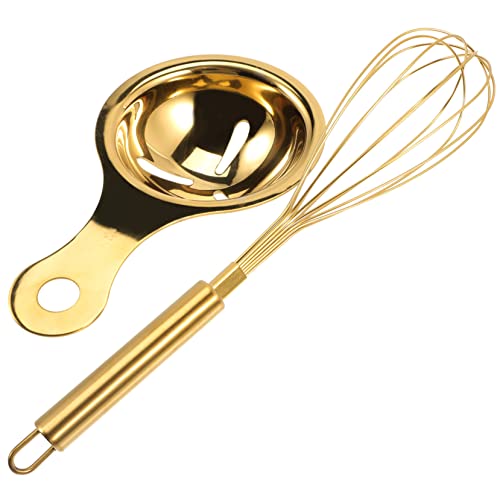 SOLUSTRE Handmixer für Eier mit Eitrenner aus Hochwertigem Manuellem Eierquirl und Praktischer Handhabung zum Schnellen Mixen und Trennen von Eiweiß und Eigelb von SOLUSTRE