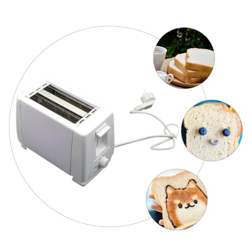 SOLUSTRE Hausgerät Vollautomatischer Sandwichmaker Toaster Weiß Stufig Kompakt Platzsparend mit Flexibel Einrollbarem Kabel für Brot Toast Langschlitz Scheiben Geeignet von SOLUSTRE