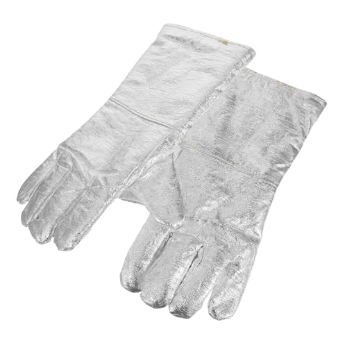 SOLUSTRE Hitzebeständige Aluminiumfolie Arbeitshandschuhe Isolierende Schutz-handschuhe für Gießerei Schweißer Ofen Chemieschutz Flexible Industriehandschuhe für Hohe Temperaturen SOLUSTRE Hitzebeständige Aluminiumfolie Arbeitshandschuhe Isolierende Schutz-handschuhe für Gießerei Schweißer Ofen Chemieschutz Flexible Industriehandschuhe für Hohe Temperaturen von SOLUSTRE