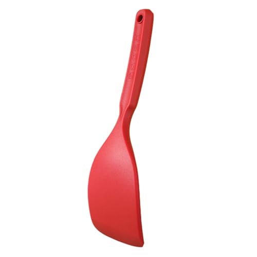 SOLUSTRE Hitzebeständiger Silikon Reislöffel mit Ergonomischem Griff Flexibler Küchenhelfer für Servieren und Kochen Roter Antihaft Löffel für Restaurant und Haushalt von SOLUSTRE