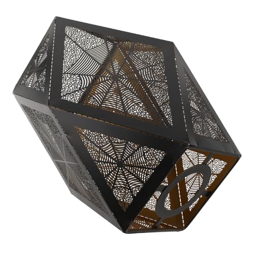 SOLUSTRE Hohler Metall Lampenschirm mit Spinnennetzmuster Schwarzer Ersatz Lampenschirm für Tisch Pendelleuchten Installieren Fördert Belüftung und Dekorative Lichtgestaltung von SOLUSTRE