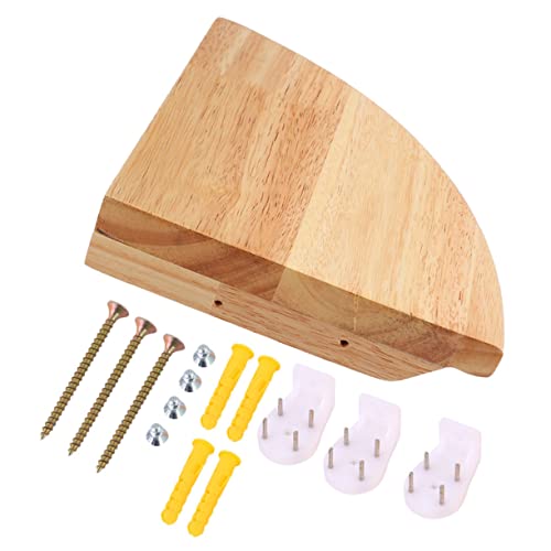 SOLUSTRE Holz Eckregal Wandmontage Radius aus Premium Holz Material Wasserbeständig Langlebig Platzsparend für Schlafzimmer und Bad Installieren Kleines Wandregal von SOLUSTRE