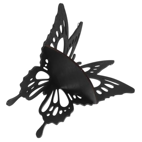 SOLUSTRE Holz Schmetterling Eckregal Wandmontage Schwimmregal Dekoratives Aufbewahrungsregal Stabiler Kristall Displayhalter Für Schlafzimmer Küche Badezimmer Wohnzimmer von SOLUSTRE