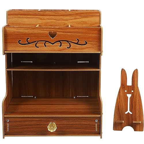 SOLUSTRE Holz Schreibtisch Organizer Fächer Stiftehalter Büroklammern Aufbewahrungsbox Für Schule Büro DIY Kleinigkeiten Container SOLUSTRE Holz Schreibtisch Organizer Fächer Stiftehalter Büroklammern Aufbewahrungsbox Für Schule Büro DIY Kleinigkeiten Container von SOLUSTRE