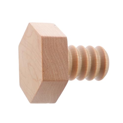 SOLUSTRE Holz Wandhaken Schraubbar aus Birke und Ahorn Robust für Jacken Hüte Handtücher Schlafzimmer Flur Multifunktionale Wandmontage ohne Bohren Natürliche Holzoptik Modernes Design von SOLUSTRE