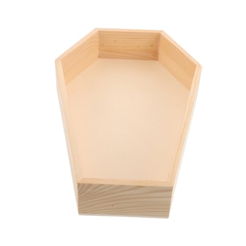 SOLUSTRE Holz-sargtablett Halloween Tableware Tray Stabile Gothic Servierplatte für Snacks Süßigkeiten und Schlüssel Langlebiges Holz Dekoratives Coffin Food Platter für Halloween Partys von SOLUSTRE